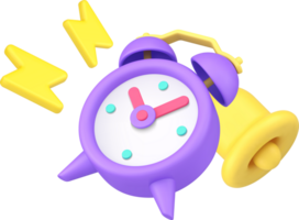 Alarm clock ring bell warning reminder call sound notification push tone signal 3d icon png