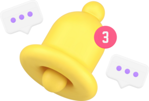 Chat message ring bell notification incoming email electronic mail inbox mailbox 3d icon png