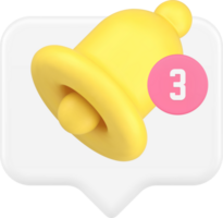 Incoming reminder alert sound notification application ring bell message inbox 3d icon png