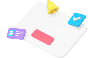 Reminder push notification window settings web application button 3d icon realistic png