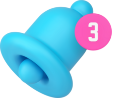 Incoming notification ring bell new message call signal with number for app 3d icon realistic png