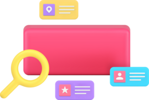 NFT media file management library searching image in digital database 3d icon realistic png