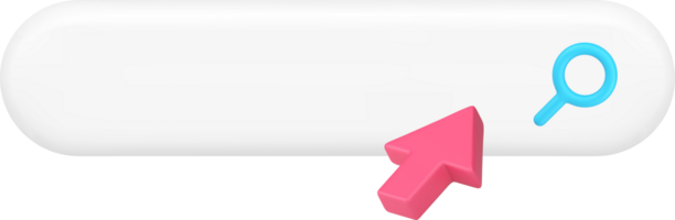Online search internet browser address navigation bar arrow click cursor 3d icon realistic png