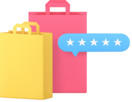 Best shopping rating customer review evaluation recommendation 3d icon realistic png