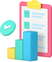 Time management success data analyzing efficient productivity control 3d icon realistic png