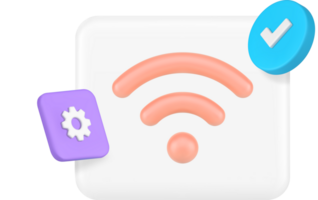 Wi fi wireless internet network success connection available access 3d icon realistic png