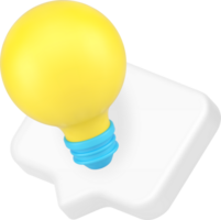 Innovation idea brainstorming creative solution development quick tips 3d icon realistic png