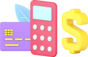 Counting business financial profit ecommerce with credit card and calculator dollar e payment png