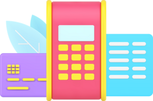 POS terminal for ecommerce online contactless epayment with credit card and paper agreement document png
