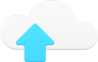 Cloud computing data cyber storage upload download service realistic 3d icon png