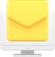 Newsletter envelope incoming message chat texting digital electronic mail service 3d icon png