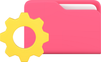 Digital document folder storage cloud backup reserve copy optimization 3d icon png