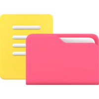 Document paper page folder archive storage datum cyberspace catalog organization 3d icon png