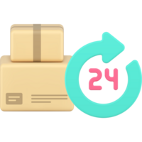 Parcel courier delivery service 24 hours always available order express shipping 3d icon png
