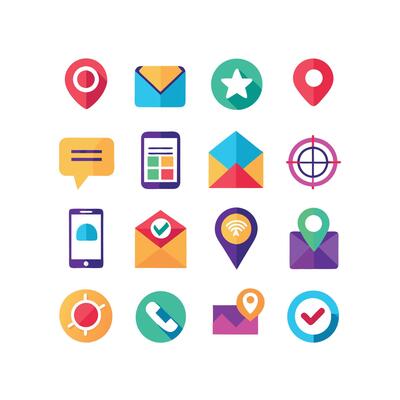 Contact Icon Set Collection Illustration