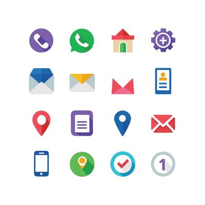 Contact Icon Set Collection Illustration