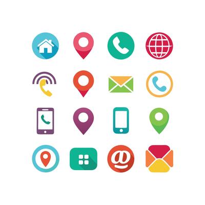 Contact Icon Set Collection Illustration