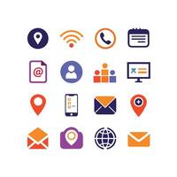 Contact Icon Set Collection Illustration vector