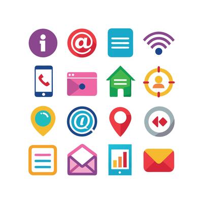 Contact Icon Set Collection Illustration