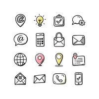 Contact Icon Set Collection Illustration vector