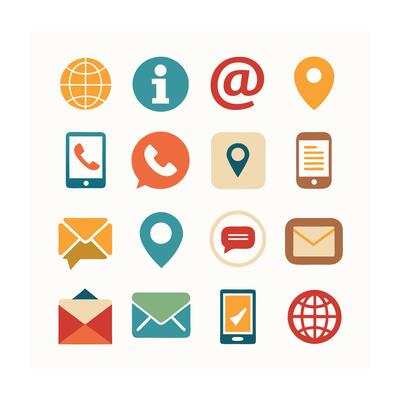 Contact Icon Set Collection Illustration