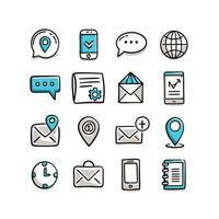 Contact Icon Set Collection Illustration vector