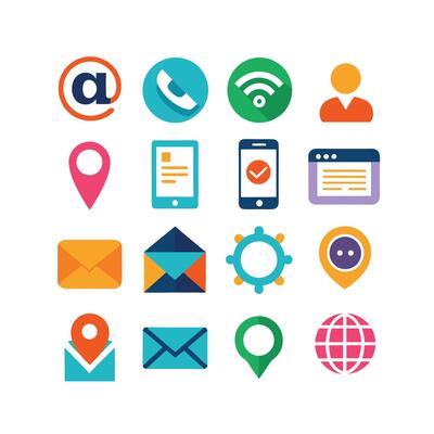 Contact Icon Set Collection Illustration