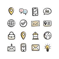 Contact Icon Set Collection Illustration vector