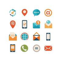 Contact Icon Set Collection Illustration vector