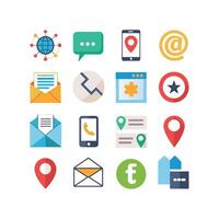 Contact Icon Set Collection Illustration vector