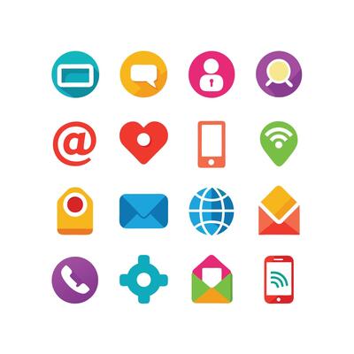 Contact Icon Set Collection Illustration