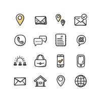 Contact Icon Set Collection Illustration vector