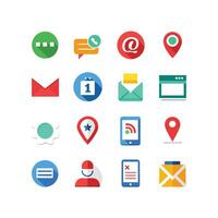 Contact Icon Set Collection Illustration vector