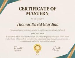 Achievement Professional (Mastery) Certificate template