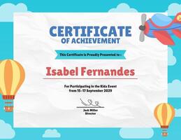 Children Achievements Certificate template