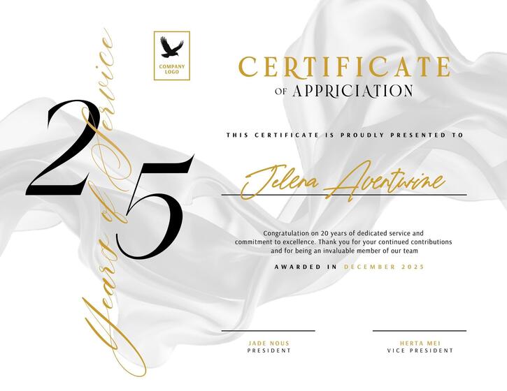 Service Award Certificate