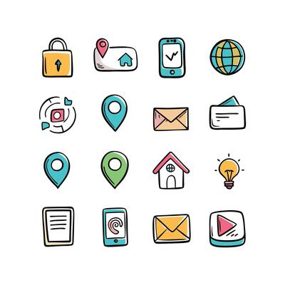 Contact Icon Set Collection Illustration