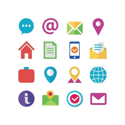Contact Icon Set Collection Illustration