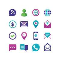 Contact Icon Set Collection Illustration vector