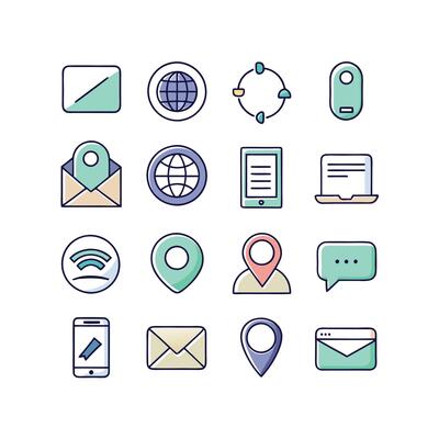 Contact Icon Set Collection Illustration