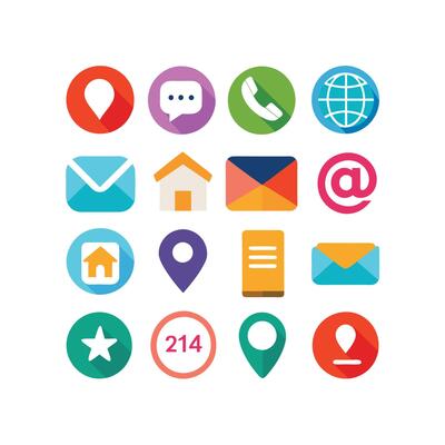 Contact Icon Set Collection Illustration