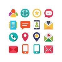 Contact Icon Set Collection Illustration vector