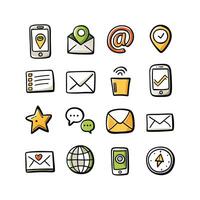 Contact Icon Set Collection Illustration vector