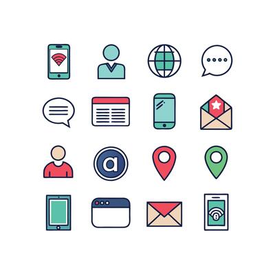 Contact Icon Set Collection Illustration