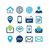 Contact Icon Set Collection Illustration vector