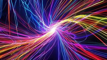 Vibrant lines pulsating and bursting with energy forming a beautiful chaos.. video
