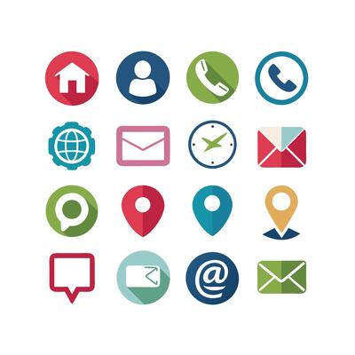 Contact Icon Set Collection Illustration