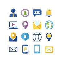 Contact Icon Set Collection Illustration vector
