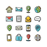 Contact Icon Set Collection Illustration vector