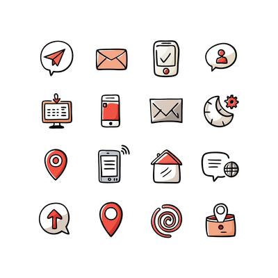 Contact Icon Set Collection Illustration